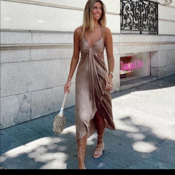 Zara | Dresses | Zara Knotted Slip 